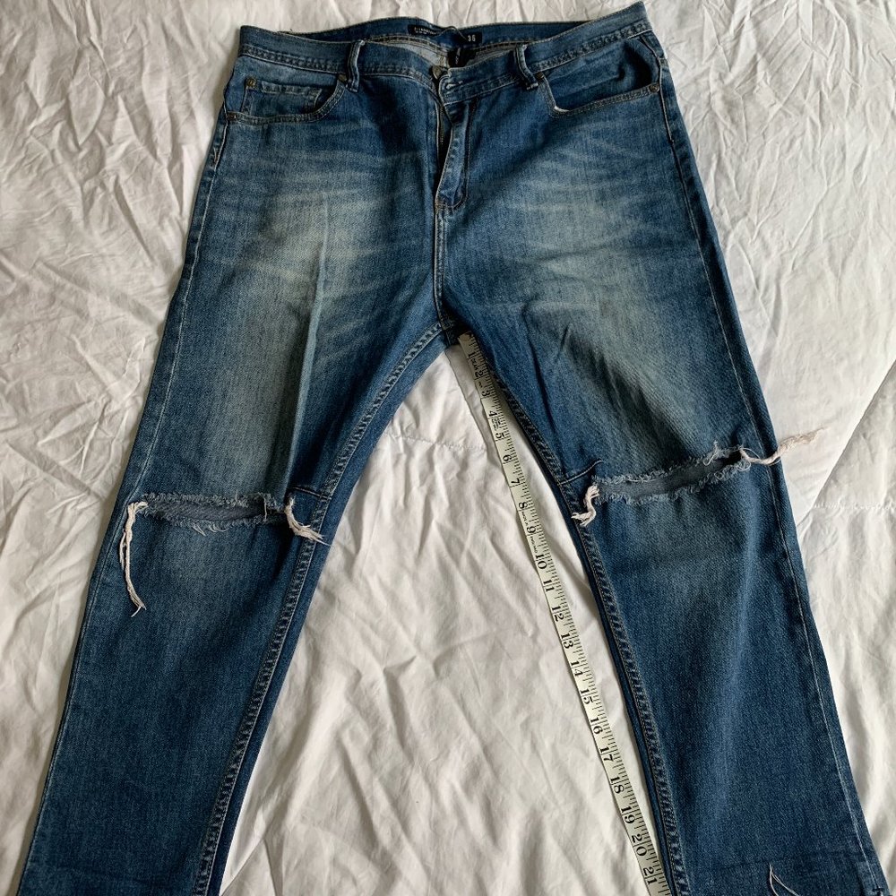 Nineteen 91 Ripped Mens Jeans  - 36W 22.5L